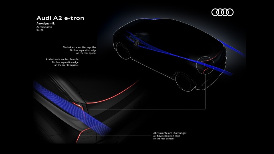 Esquema del motor eléctrico síncrono y batería LFP Cell-to-Pack del Audi A2 e-tron
